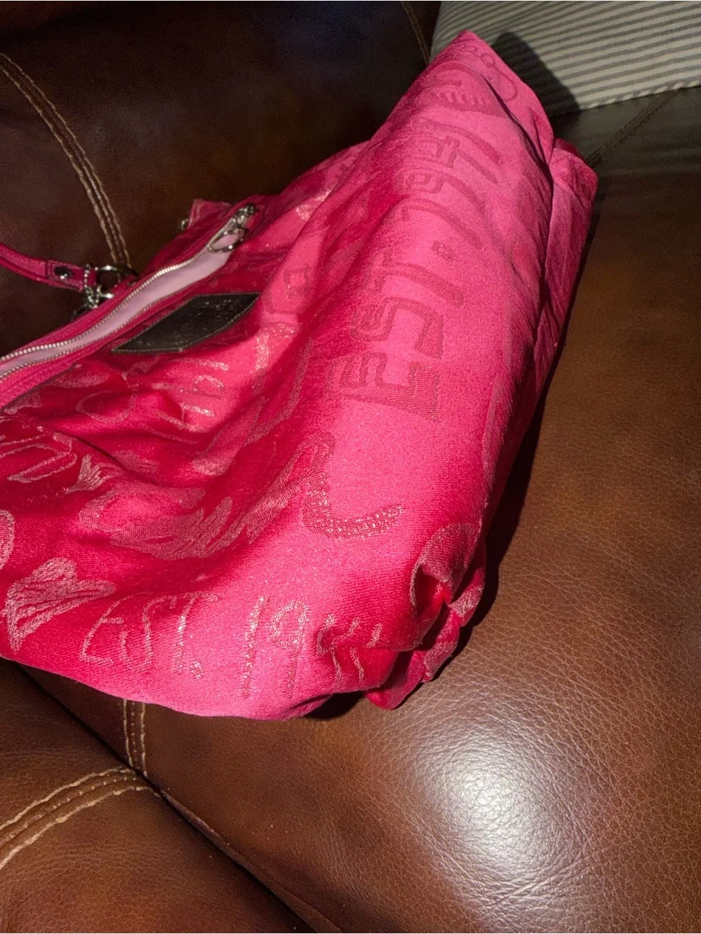 Coach Pink Poppy Storypatch Glam Tote Bag